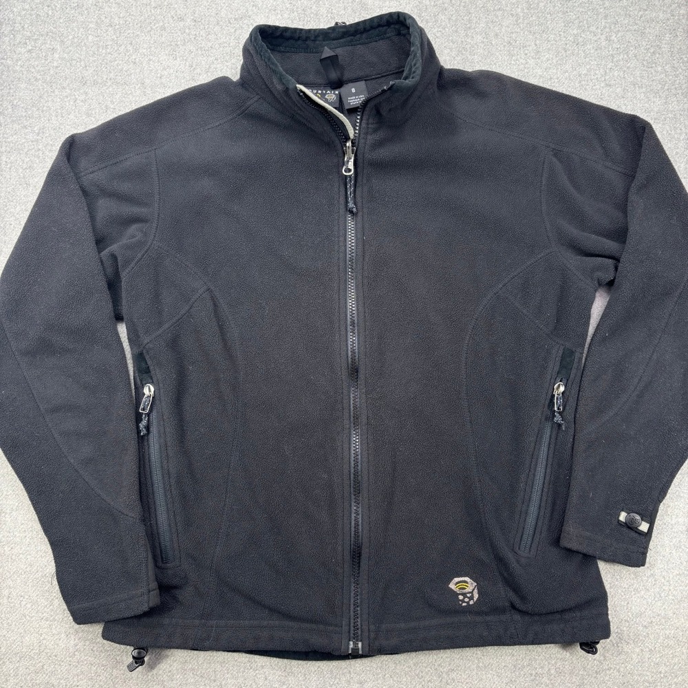 Vintage Mountain Hardwear Fleece Jacket Women 8 Black Full Zip Polartec USA Made